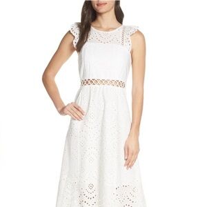 NWOT*Sam Edelman eyelet white midi dress Size 4